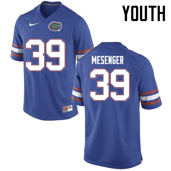 NCAA Florida Gators Jacob Mesenger Youth #39 Nike Blue Stitched Authentic College Football Jersey IYH7364MH